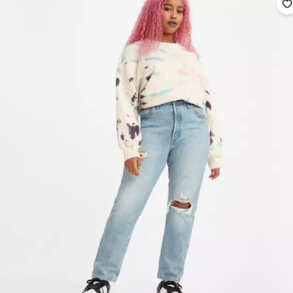 Levi's 501 Distressed Skinny Jeans light wash - 25